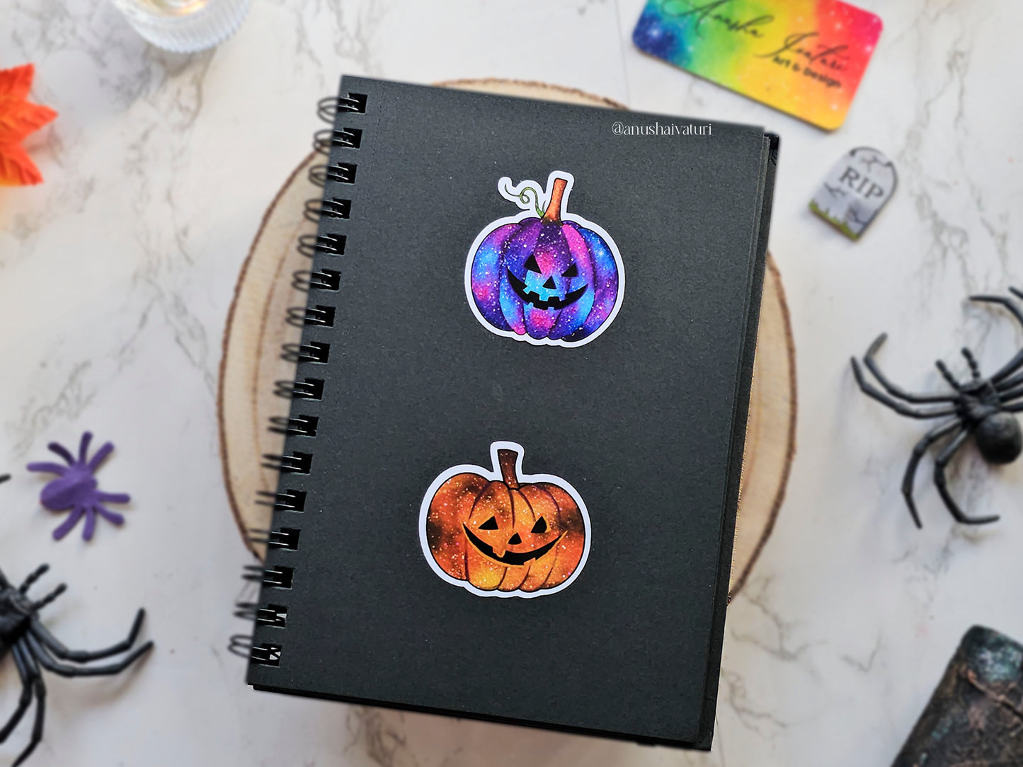 Halloween Jack-o-Lantern Sticker | Pumpkin Galaxy sticker | Cute Vinyl laptop Stickers