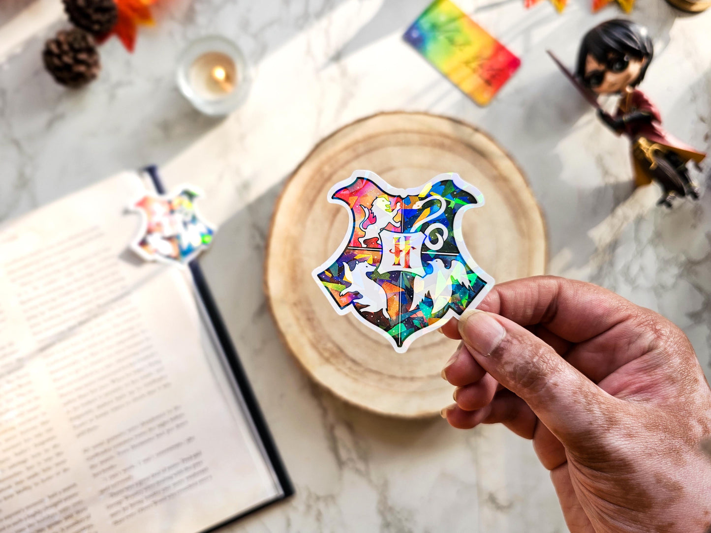 Harry Potter Hogwarts Crest Holographic Sticker | Witchcraft Wizard Stickers