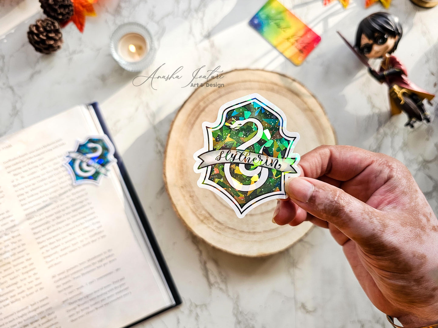 Harry Potter Holographic Slytherin House Sticker | Hogwarts wizardry Stickers