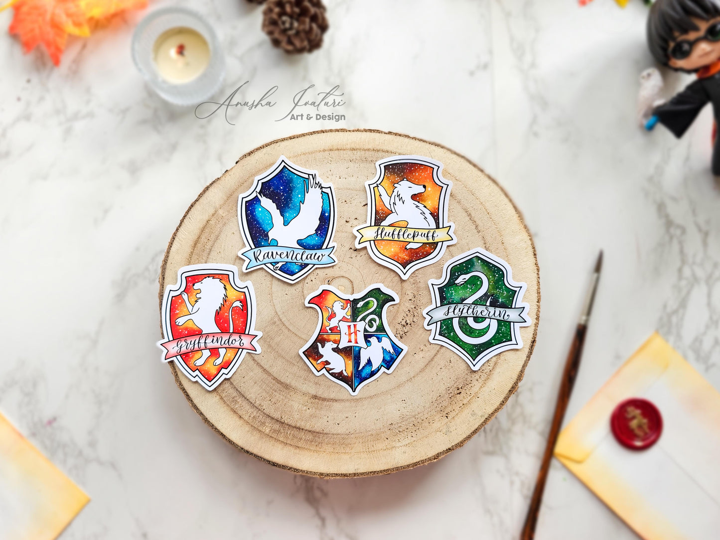 Set of 5 Harry Potter Stickers | Cute Wizards & Witchcraft Stickers