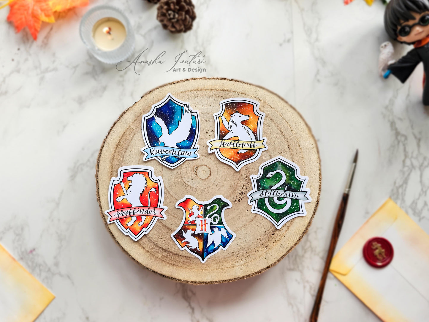 Set of 5 Harry Potter Stickers | Cute Wizards & Witchcraft Stickers