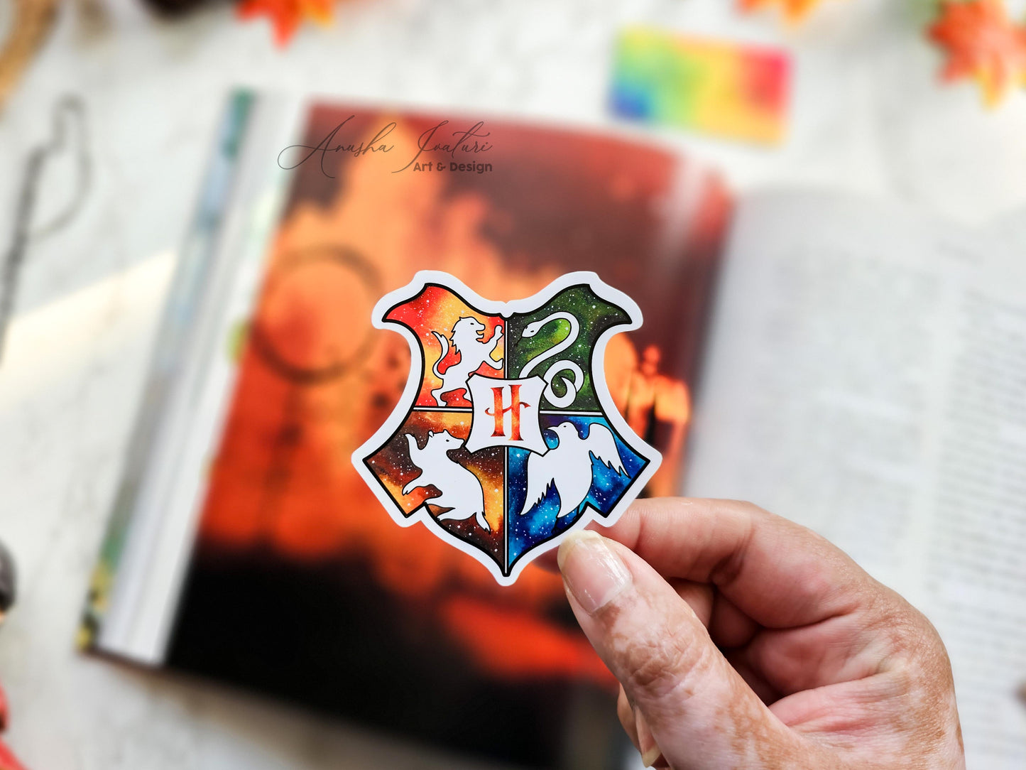 Harry Potter Hogwarts Crest Holographic Sticker | Witchcraft Wizard Stickers