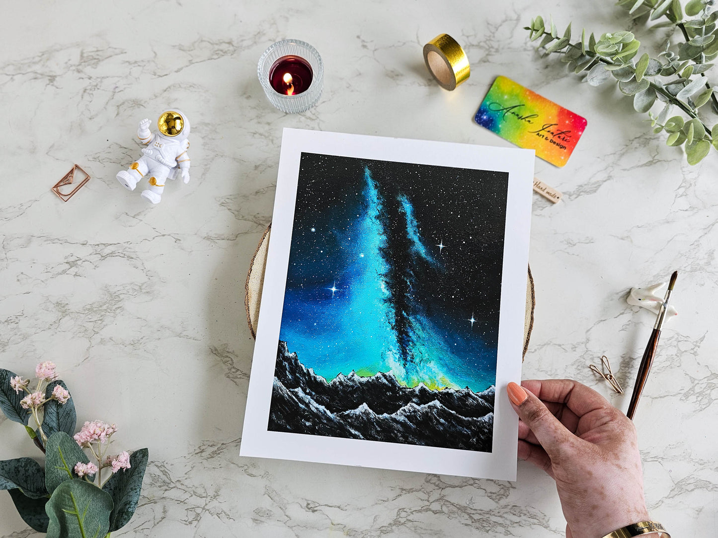 Milky Way Galaxy Night Sky Painting Art Print