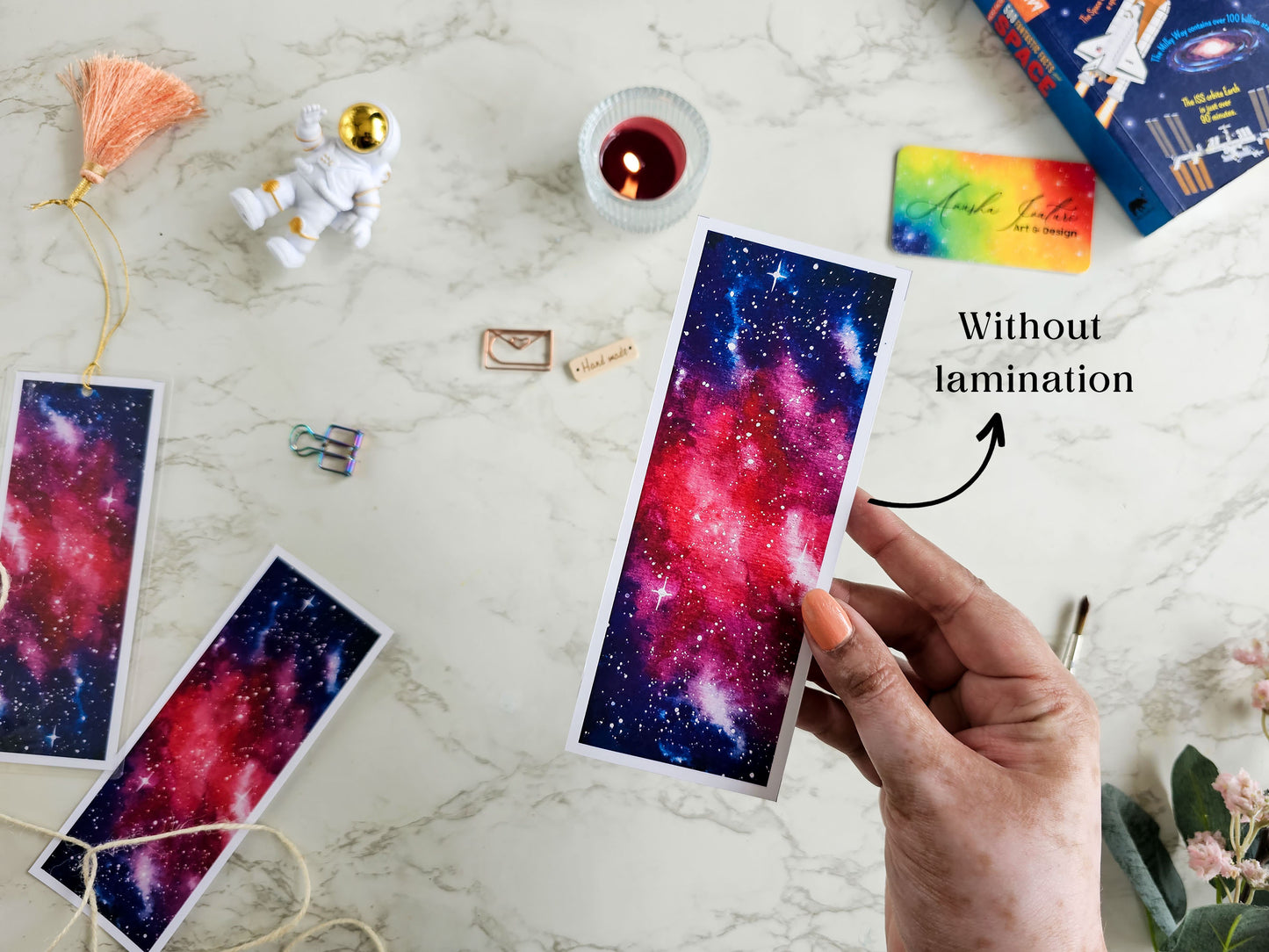 Nebula Painting Bookmark | Laminated Galaxy Bookmark