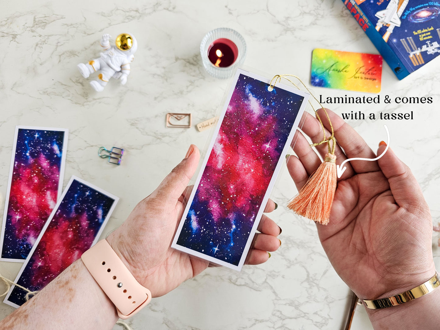 Nebula Painting Bookmark | Laminated Galaxy Bookmark