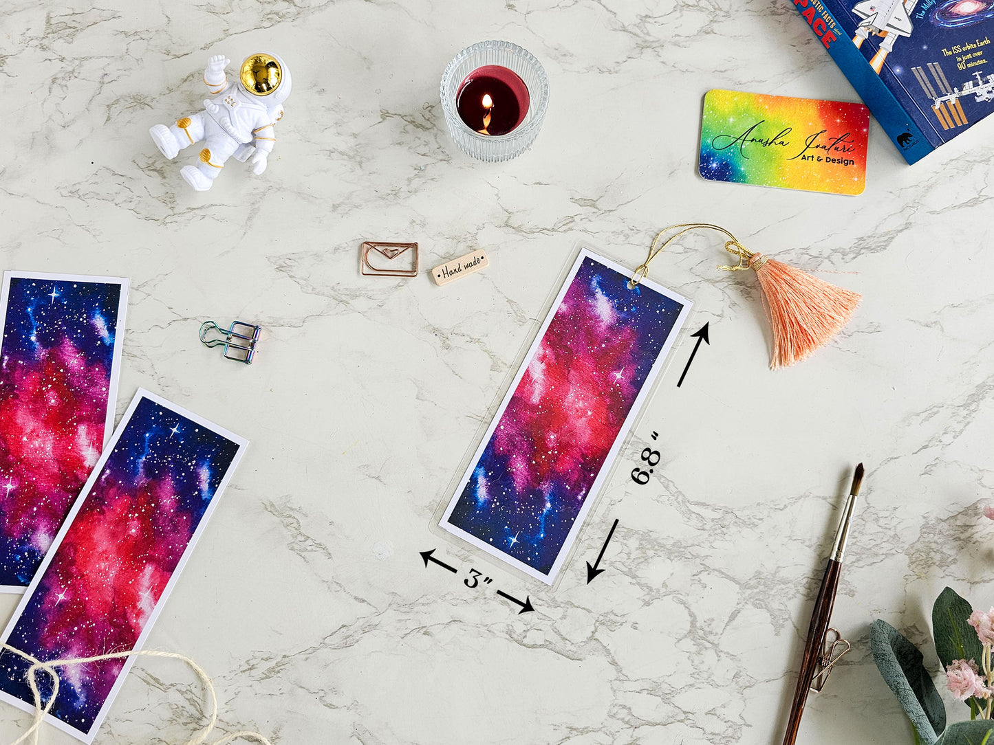 Nebula Painting Bookmark | Laminated Galaxy Bookmark