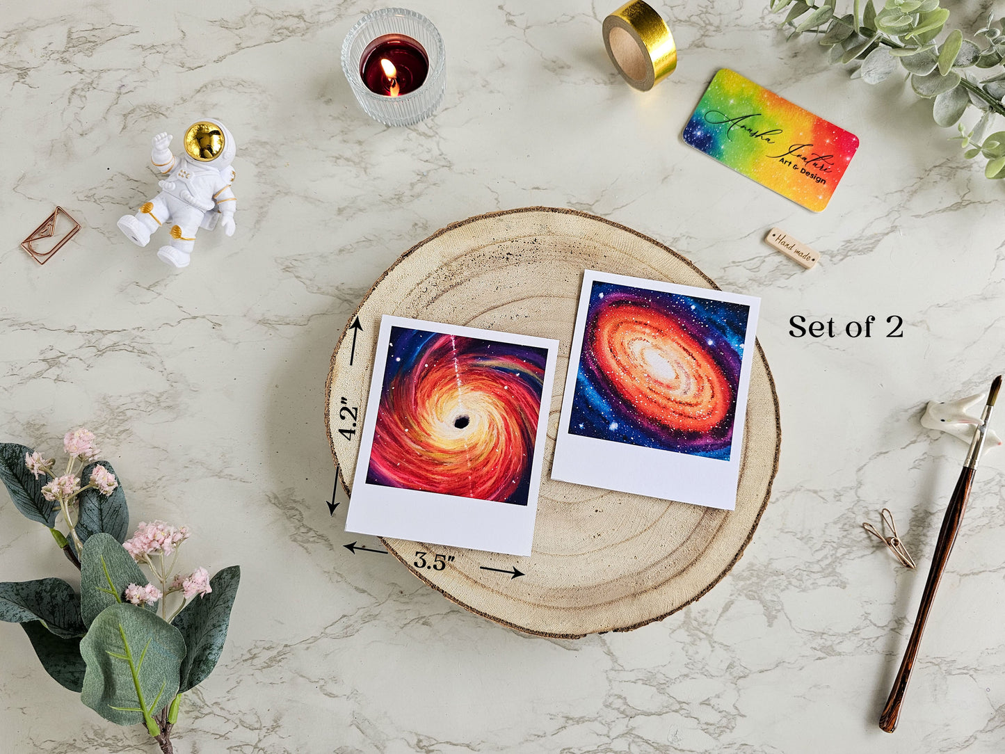 Set of 2 Polaroid Prints | Cute Polaroid style Art prints