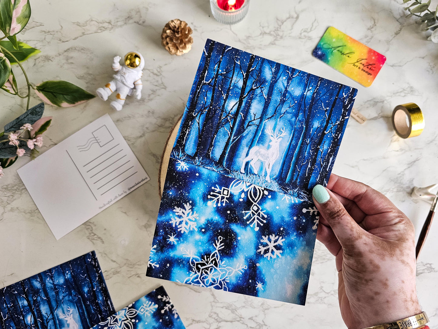 Set of 2 Winter theme Postcards