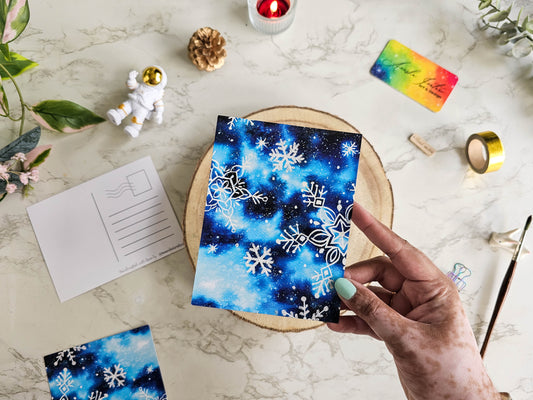 Snowflakes Christmas Winter theme Postcard