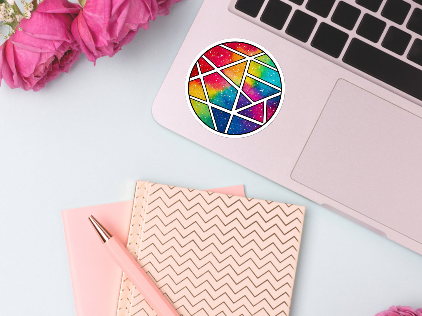 Geometric Rainbow Sticker | Cute Vinyl Laptop Stickers