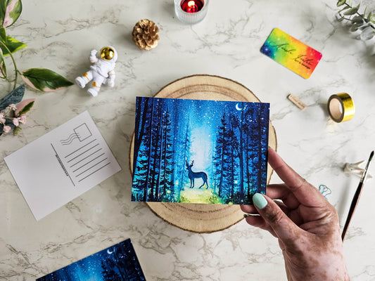 Winter forest Holiday Postcard