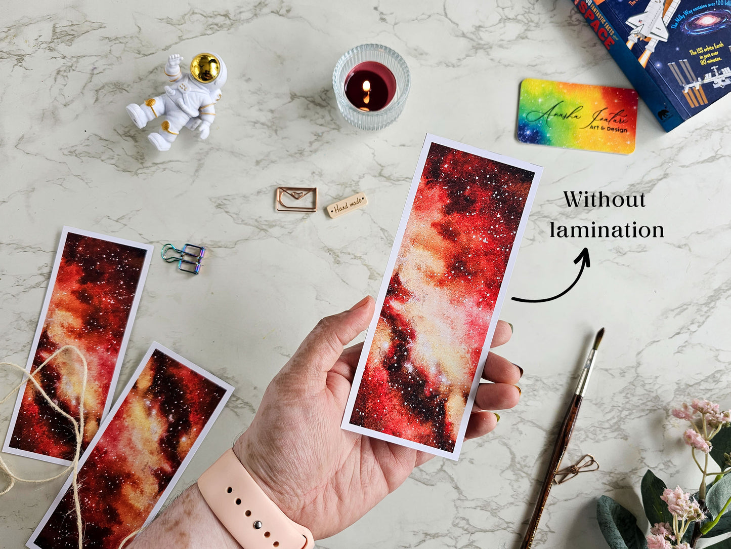 Watercolor Milky Way Galaxy Bookmark