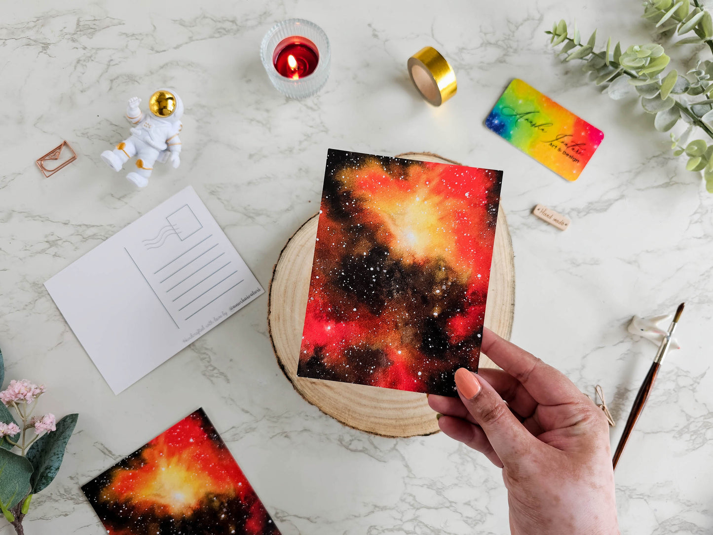 Watercolor Nebula Postcard | Galaxy Notecards