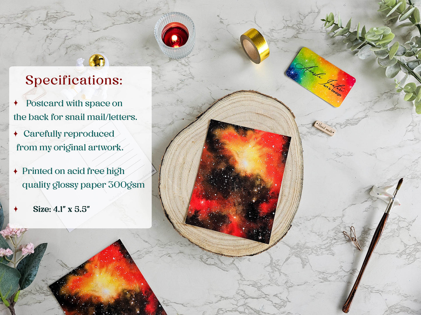 Watercolor Nebula Postcard | Galaxy Notecards