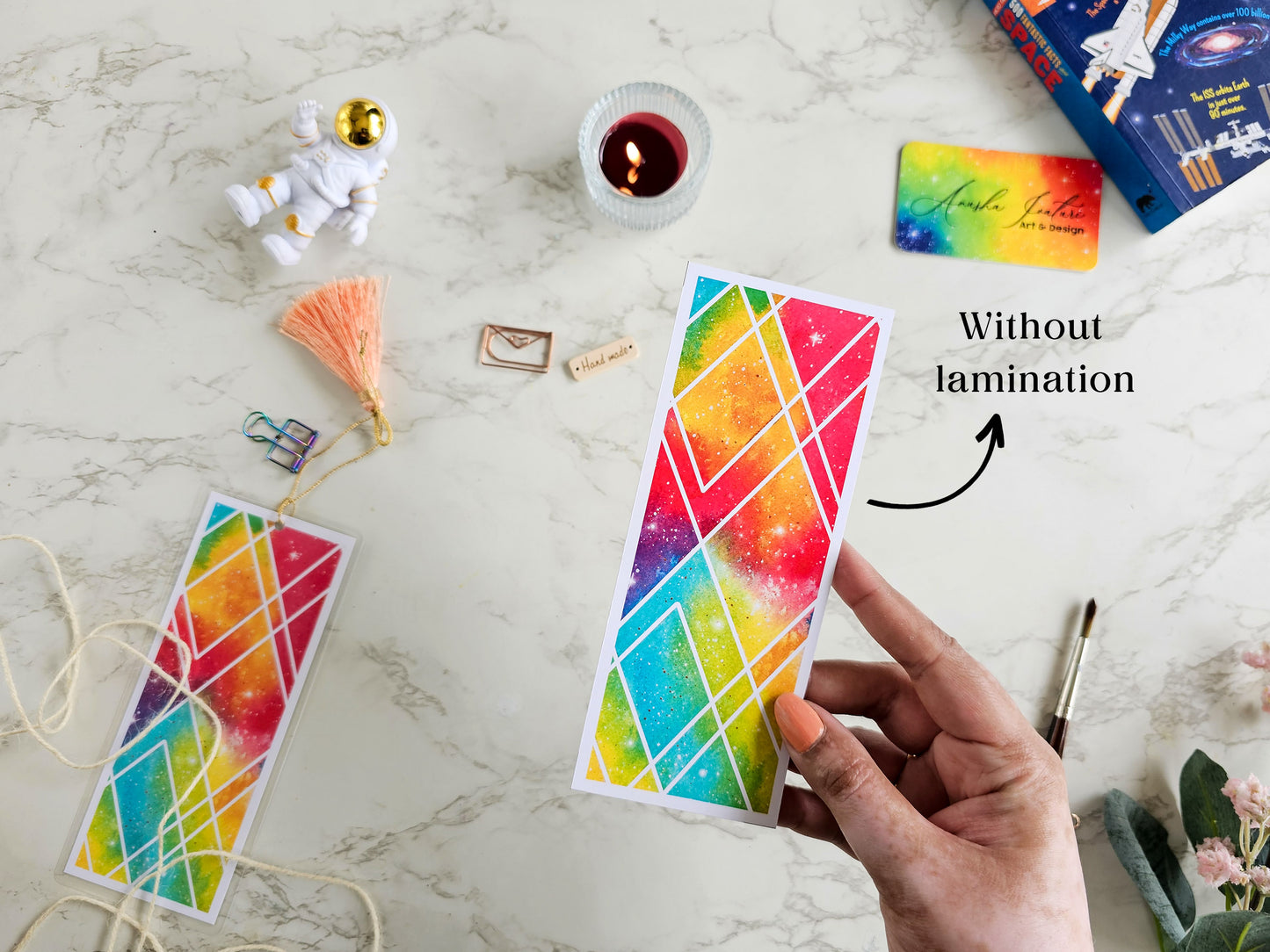 Pastel Rainbow Geometric Bookmark