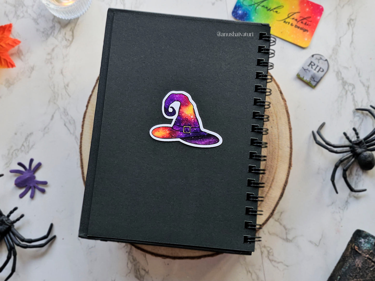 Halloween Witch Hat Sticker | Galaxy sticker | Cute Vinyl laptop Stickers